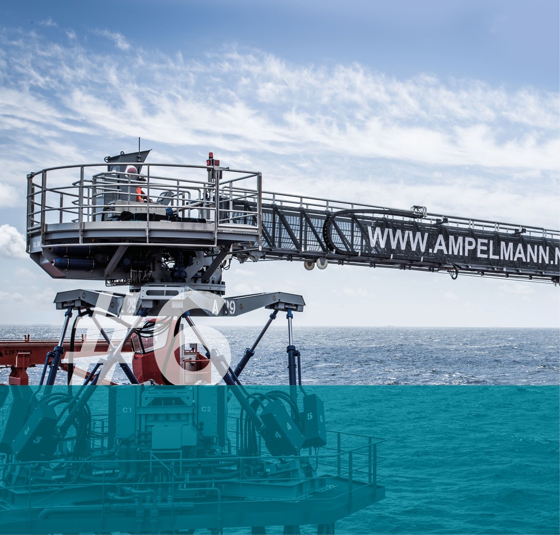 Ampelmann transport workers safely to and from offshore workplaces